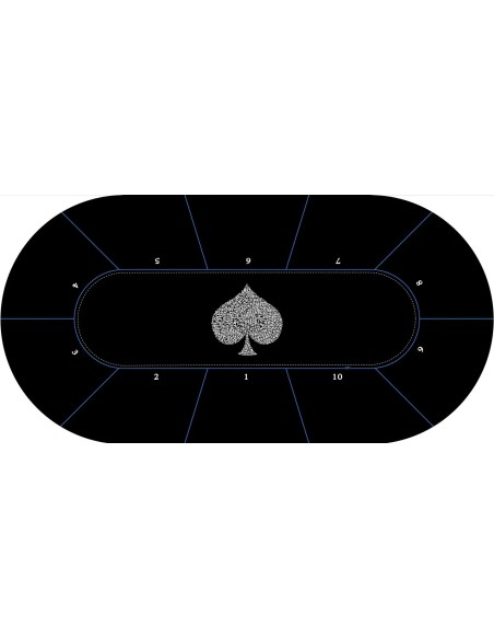 Tapis de poker ovale Typo Spade 10 joueurs