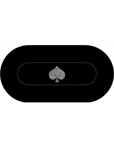 Tapis de poker ovale Typo Spade