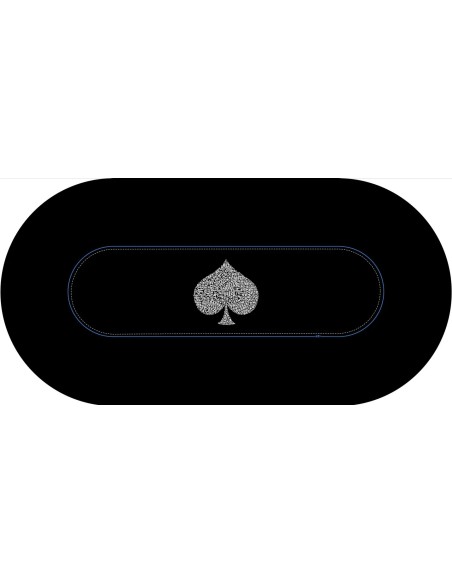 Tapis de poker ovale Typo Spade