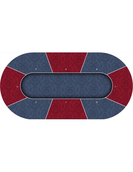 Tapis de Poker ovale Victorian Bordeaux 8 joueurs
