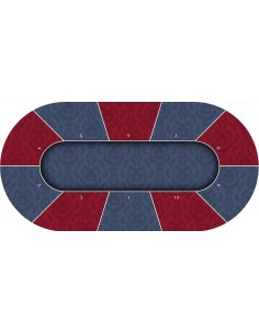 Tapis de Poker ovale Victorian Bordeaux 2