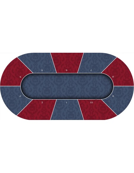 Tapis de Poker ovale Victorian Bordeaux 10 joueurs