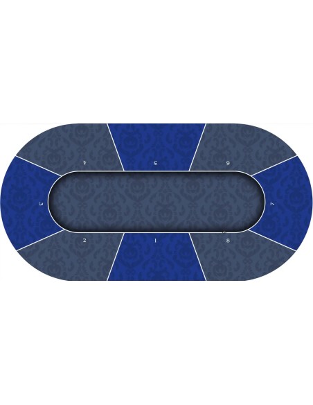Tapis de Poker ovale Victorian Bleu 8 joueurs
