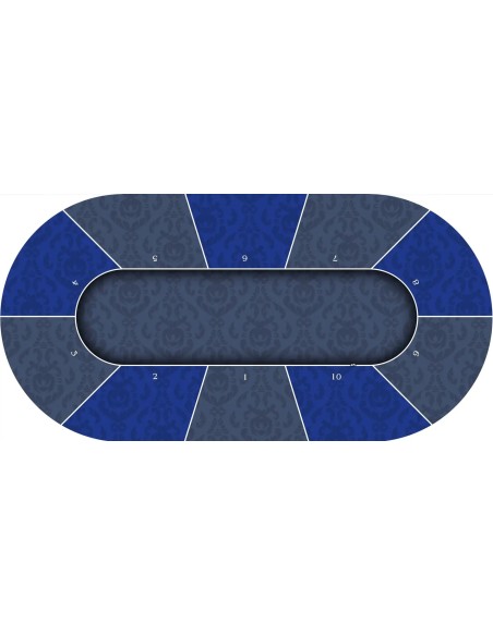 Tapis de Poker ovale Victorian Bleu 10 joueurs