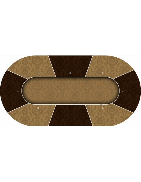 Tapis de Poker ovale Victorian Marron 8 joueurs