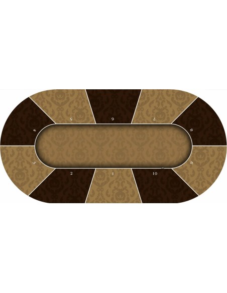 Tapis de Poker ovale Victorian Marron 10 joueurs
