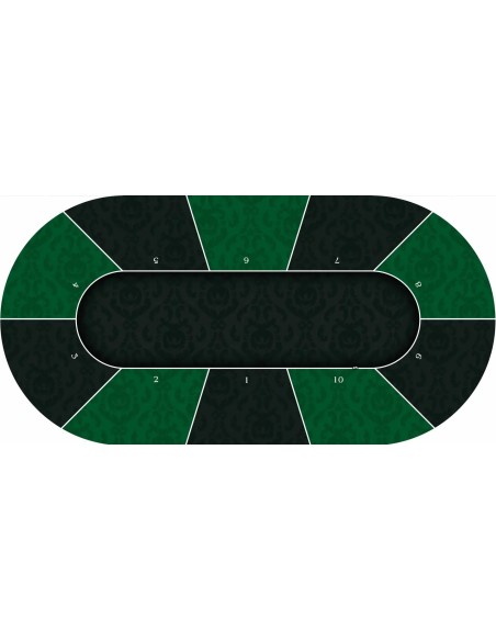 Tapis de Poker ovale Victorian Vert 10 joueurs