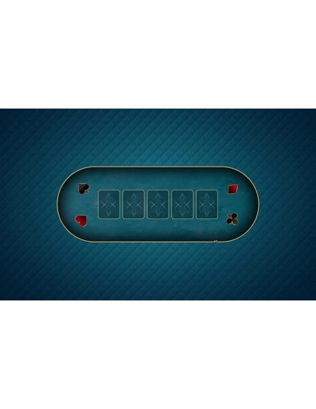 Tapis de Poker rectangulaire "Poker de Luxe" bleu