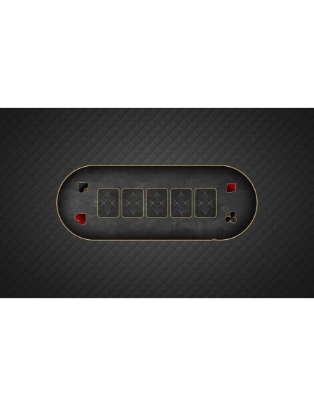 Tapis de Poker rectangulaire "Poker de Luxe" gris