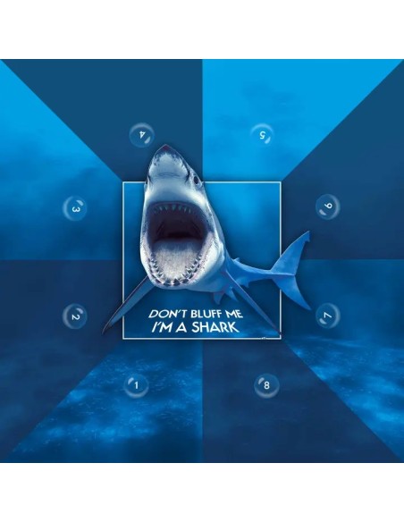 Tapis de poker carré design Shark Evolution 8 joueurs