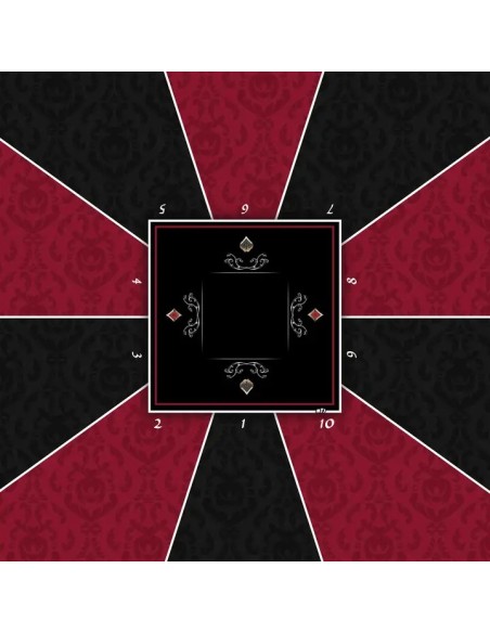 Tapis de Poker carré Victorian Bordeaux 10 joueurs