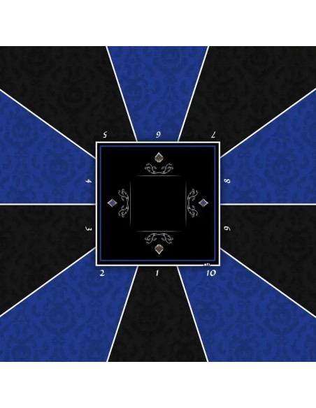 Tapis de poker carré design Victorian Bleu 10 joueurs