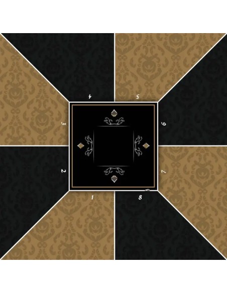 Tapis de poker carré victorian marron 8 joueurs