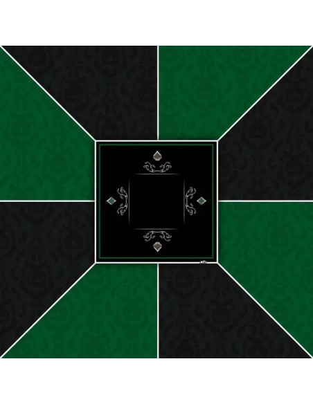 Tapis de poker carré victorian vert 8 joueurs