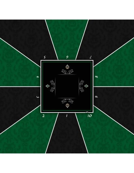 Tapis de poker carré victorian vert 10 joueurs