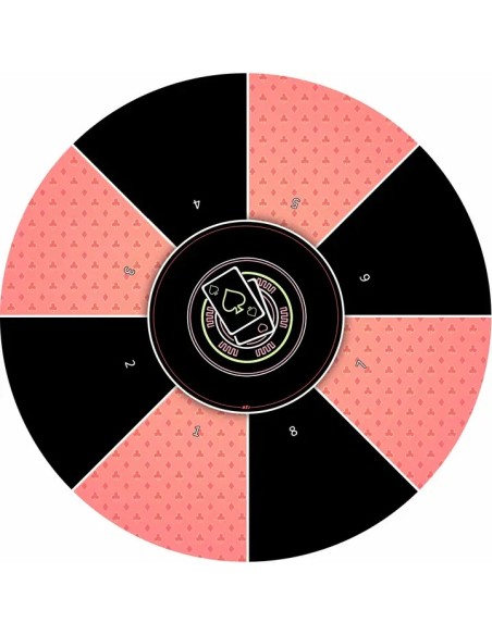 Tapis de poker rond Néon Rétro 8 joueurs