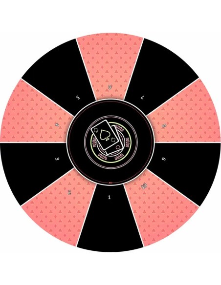 Tapis de poker rond Néon Rétro 10 joueurs