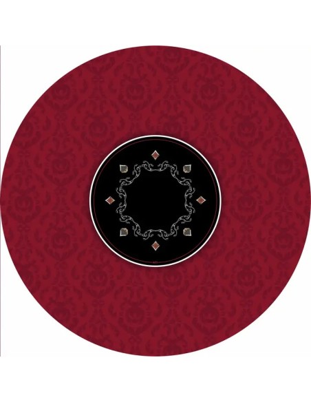 Tapis de poker rond victorian bordeaux
