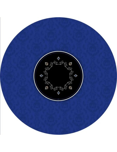 Tapis de poker rond victorian bleu