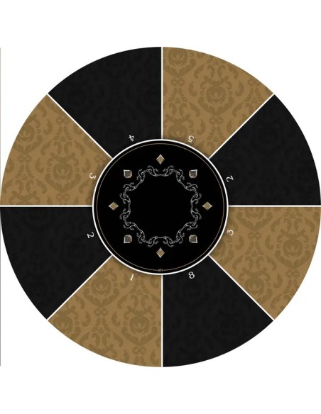 Tapis de Poker rond victorian marron 8 joueurs