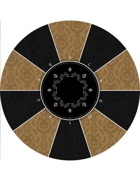 Tapis de Poker rond victorian marron 10 joueurs