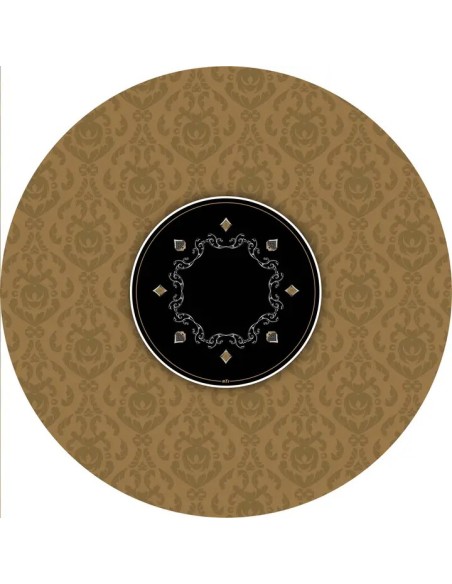 Tapis de Poker rond victorian marron