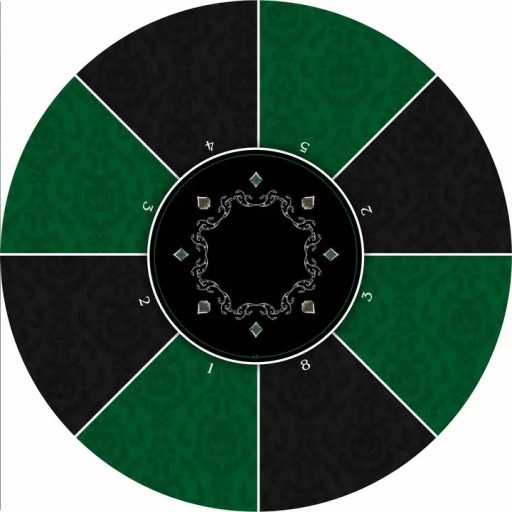 Tapis de poker rond victorian vert