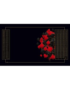 Tapis de belote noir et or, avec double points