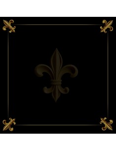 Tapis Multijeux carré fleur de lys noir