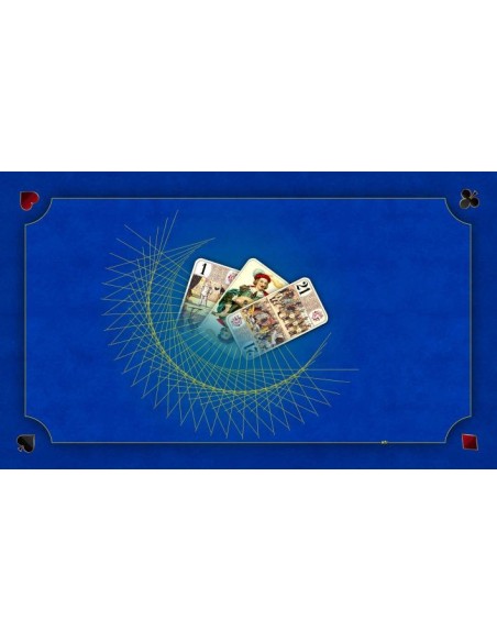 Tapis de jeu de tarot bleu, illustration des trois bouts design