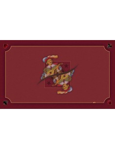 Tapis de jeu de tarot bordeaux avec illustration de la carte Excuse