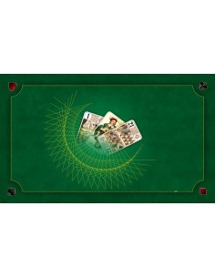 Tapis de jeu de tarot vert, illustration des trois bouts design