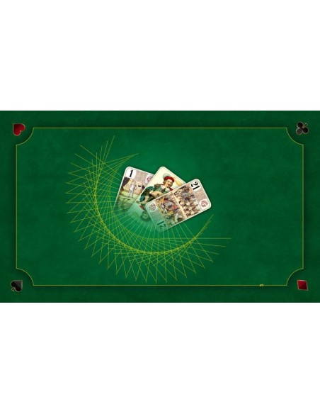 Tapis de jeu de tarot vert, illustration des trois bouts design