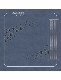 Tapis de jeu de belote gris de 60x60 cm avec motif forest gris et tableau de comptage des points