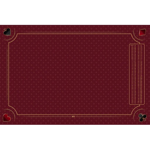 Tapis de belote forest bordeaux, avec points