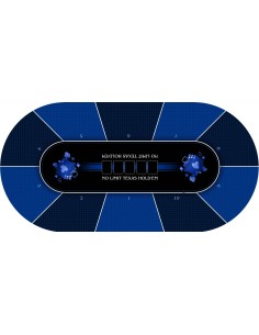 Tapis de Poker - Ovale - Texas Holdem Prestige Bleu