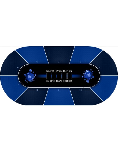 Tapis de Poker - Ovale - Texas Holdem Prestige Bleu