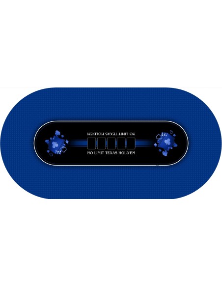Tapis de Poker - Ovale - Texas Holdem Prestige Bleu Tapis de Poker - Ovale - Texas Holdem Prestige Bleu