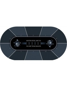 Tapis de Poker - Ovale - Texas Holdem Prestige Gris 2