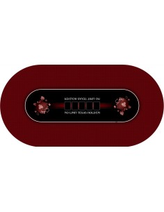 Tapis de Poker - Ovale - Texas Holdem Prestige Rouge 2