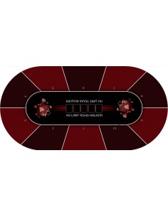 Tapis de Poker - Ovale - Texas Holdem Prestige Rouge
