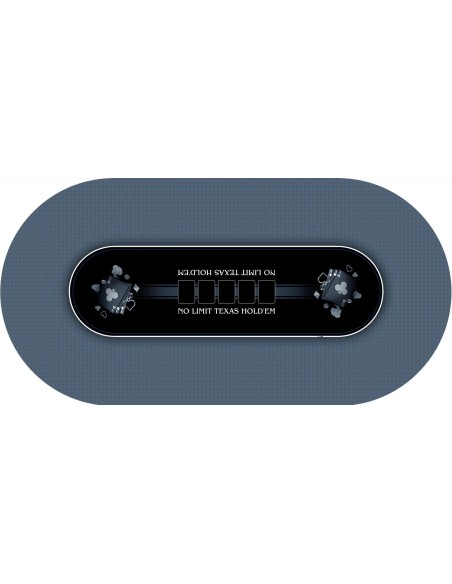 Tapis de Poker - Ovale - Texas Holdem Prestige Gris Tapis de Poker - Ovale - Texas Holdem Prestige Gris