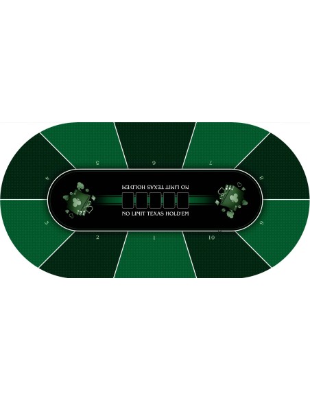 Tapis de Poker - Ovale - Texas Holdem Prestige Vert