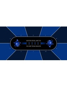 Tapis de Poker - Rectangulaire - Texas Holdem Prestige Bleu