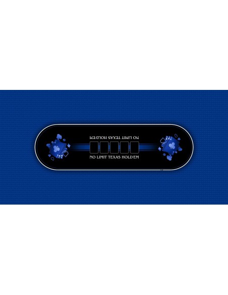 Tapis de Poker - Rectangulaire - Texas Holdem Prestige Bleu