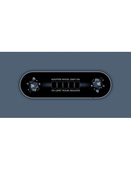 Tapis de Poker - Rectangulaire - Texas Holdem Prestige Gris