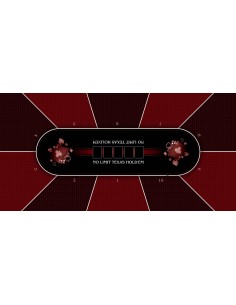 Tapis de Poker - Rectangulaire - Texas Holdem Prestige Rouge