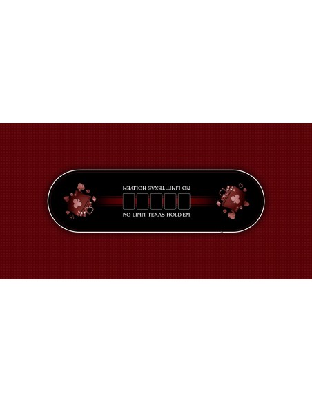 Tapis de Poker - Rectangulaire - Texas Holdem Prestige Rouge