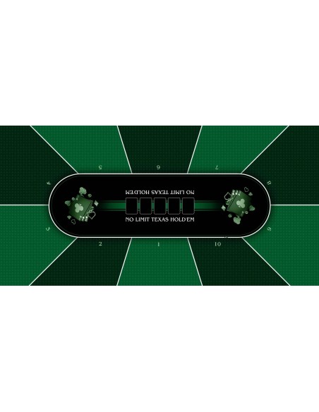 Tapis de Poker - Rectangulaire - Texas Holdem Prestige Vert