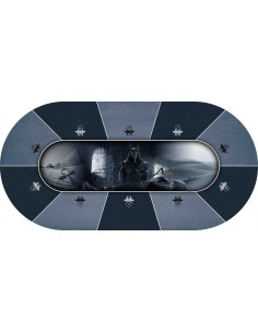 Tapis de Poker - Ovale - "Anubis  Prestige Bleu" 2